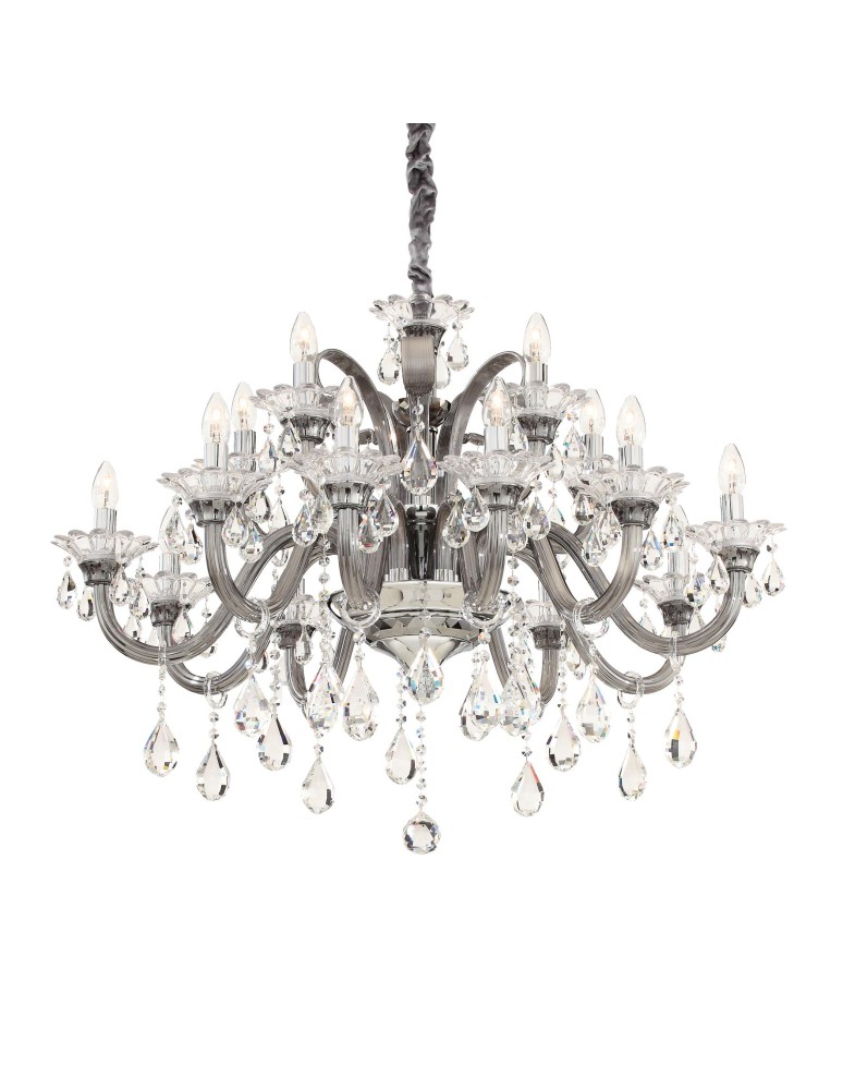 Ideal Lux Lampa Wisząca COLOSSAL SP15 GRIGIO Szary/Chrom 081526