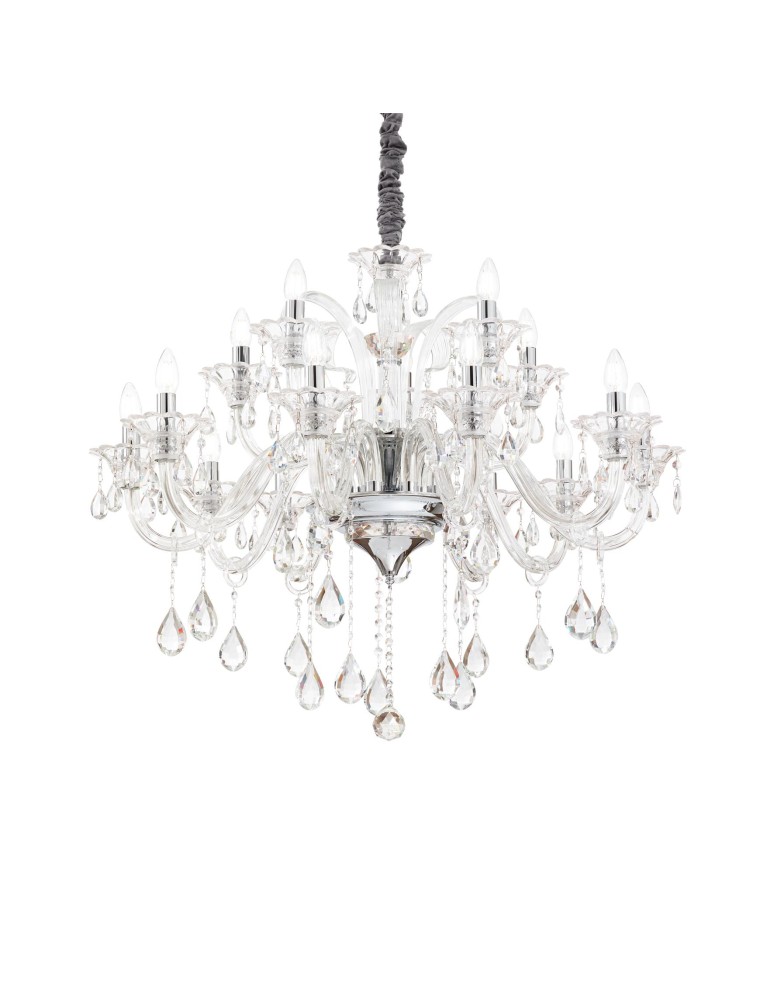 Ideal Lux Lampa Wisząca COLOSSAL SP15 TRASPARENTE Transparentny/Chrom 114170