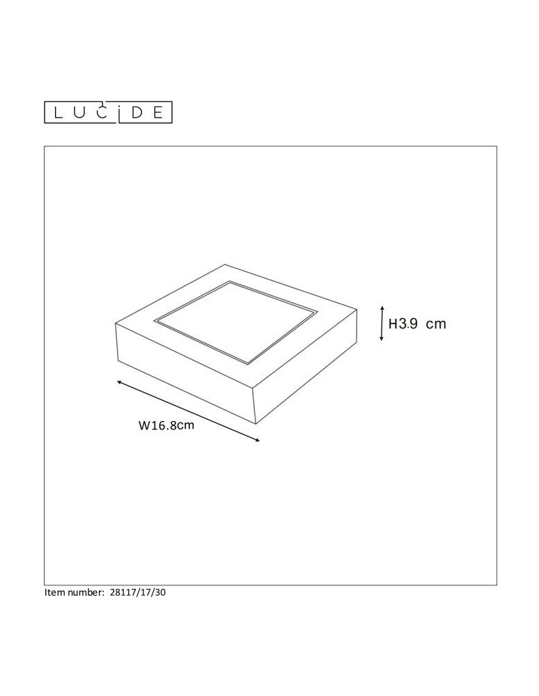 Square plafonds - Lucide BRICE-LED LED Ceiling Black 28117/17/30 - product kolory-swiatla.pl 7