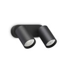 Ideal Lux Lampa Ścienna DYNAMITE AP2 ROUND NERO Czarny 367385