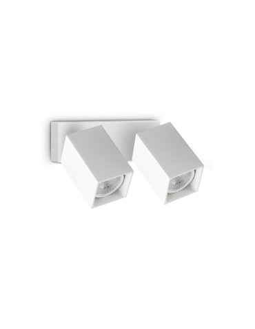 Ideal Lux Lampa Ścienna DYNAMITE AP2 SQUARE BIANCO Biały 371221