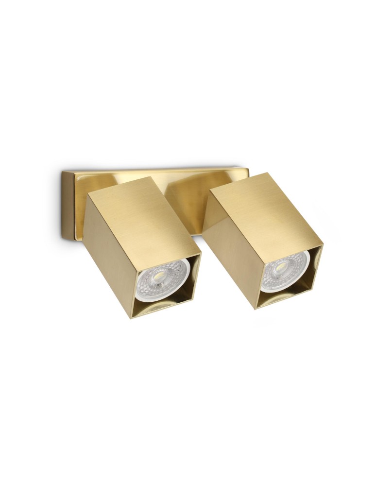 Ideal Lux Lampa Ścienna DYNAMITE AP2 SQUARE OTTONE Mosiądz 371245