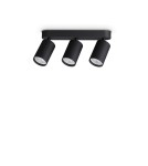 Ideal Lux Lampa Sufitowa DYNAMITE PL3 LINEAR ROUND NERO Czarny 371252