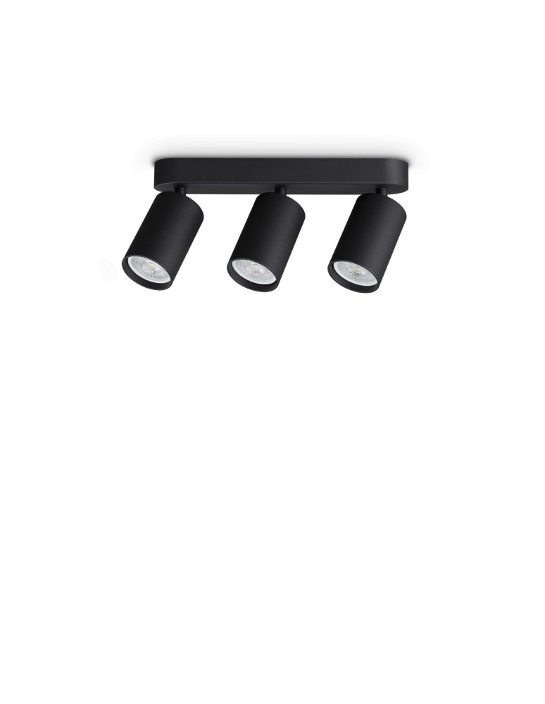 Ideal Lux Lampa Sufitowa DYNAMITE PL3 LINEAR ROUND NERO Czarny 371252
