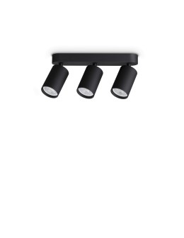 Ideal Lux Lampa Sufitowa DYNAMITE PL3 LINEAR ROUND NERO Czarny 371252