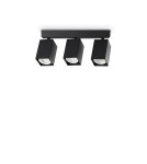 Ideal Lux Lampa Sufitowa DYNAMITE PL3 LINEAR SQUARE NERO Czarny 371276