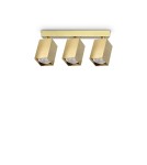 Ideal Lux Lampa Sufitowa DYNAMITE PL3 LINEAR SQUARE OTTONE Mosiądz 371283