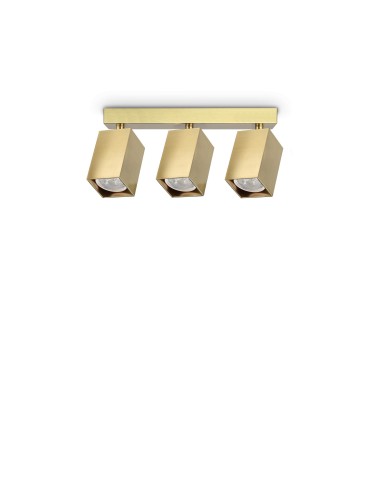 Ideal Lux Lampa Sufitowa DYNAMITE PL3 LINEAR SQUARE OTTONE Mosiądz 371283