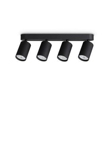 Ideal Lux Lampa Sufitowa DYNAMITE PL4 LINEAR ROUND NERO Czarny 371344