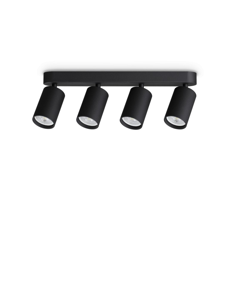 Ideal Lux Lampa Sufitowa DYNAMITE PL4 LINEAR ROUND NERO Czarny 371344