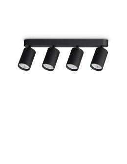 Ideal Lux Lampa Sufitowa DYNAMITE PL4 LINEAR ROUND NERO Czarny 371344
