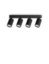 View Ideal Lux Lampa Sufitowa DYNAMITE PL4 LINEAR ROUND NERO Czarny 371344