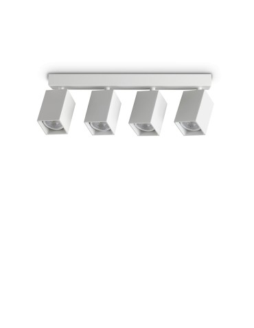 Ideal Lux Lampa Sufitowa DYNAMITE PL4 LINEAR SQUARE BIANCO Biały 367422