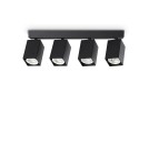 Ideal Lux Lampa Sufitowa DYNAMITE PL4 LINEAR SQUARE NERO Czarny 371368