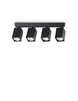 Ideal Lux Lampa Sufitowa DYNAMITE PL4 LINEAR SQUARE NERO Czarny 371368