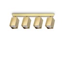 Ideal Lux Lampa Sufitowa DYNAMITE PL4 LINEAR SQUARE OTTONE Mosiądz 371375
