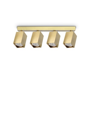 Ideal Lux Lampa Sufitowa DYNAMITE PL4 LINEAR SQUARE OTTONE Mosiądz 371375