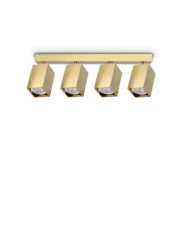 Ideal Lux Lampa Sufitowa DYNAMITE PL4 LINEAR SQUARE OTTONE Mosiądz 371375