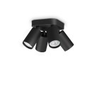 Ideal Lux Lampa Sufitowa DYNAMITE PL4 ROUND NERO Czarny 371290