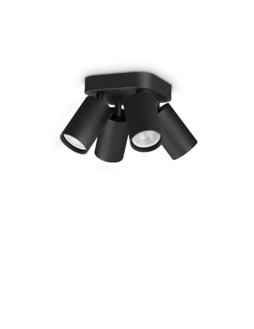 Ideal Lux Lampa Sufitowa DYNAMITE PL4 ROUND NERO Czarny 371290
