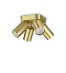 Ideal Lux Lampa Sufitowa DYNAMITE PL4 ROUND OTTONE Mosiądz 371306