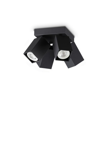 Ideal Lux Lampa Sufitowa DYNAMITE PL4 SQUARE NERO Czarny 371313