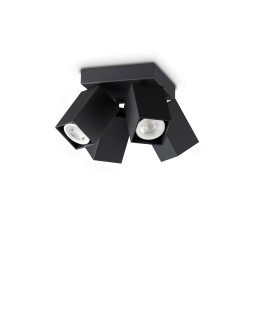 Ideal Lux Lampa Sufitowa DYNAMITE PL4 SQUARE NERO Czarny 371313