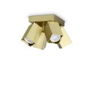 Ideal Lux Lampa Sufitowa DYNAMITE PL4 SQUARE OTTONE Mosiądz 371320