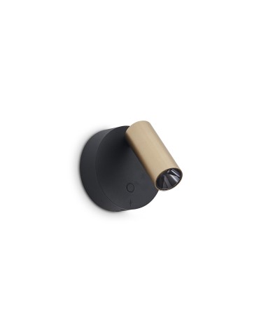 Ideal Lux Lampa Ścienna ELF AP ORO+NERO Czarny/Złoty 347486