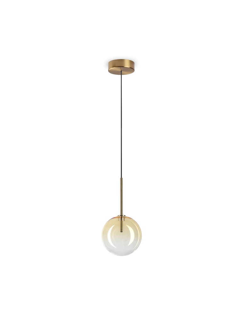 Ideal Lux Lampa Wisząca EQUINOXE SP1 D15 AMBRA SFUMATO Chrom 345345 Ideal Lux Lampa Wisząca EQUINOXE SP1 D15 AMBRA SFUMATO Chrom 345345