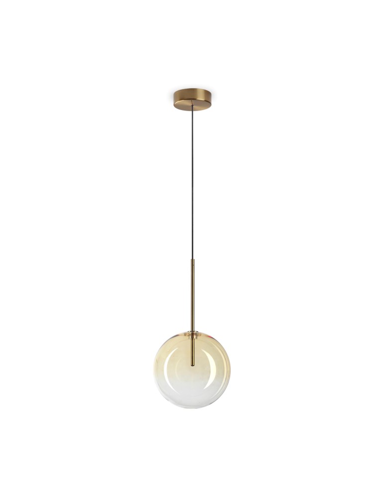 Ideal Lux Lampa Wisząca EQUINOXE SP1 D20 AMBRA SFUMATO Chrom 345352