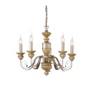 Ideal Lux Lampa Wisząca FIRENZE SP5 ORO Złoty 020822