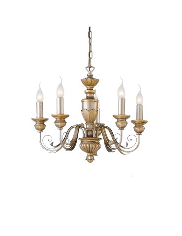 Ideal Lux Lampa Wisząca FIRENZE SP5 ORO Złoty 020822