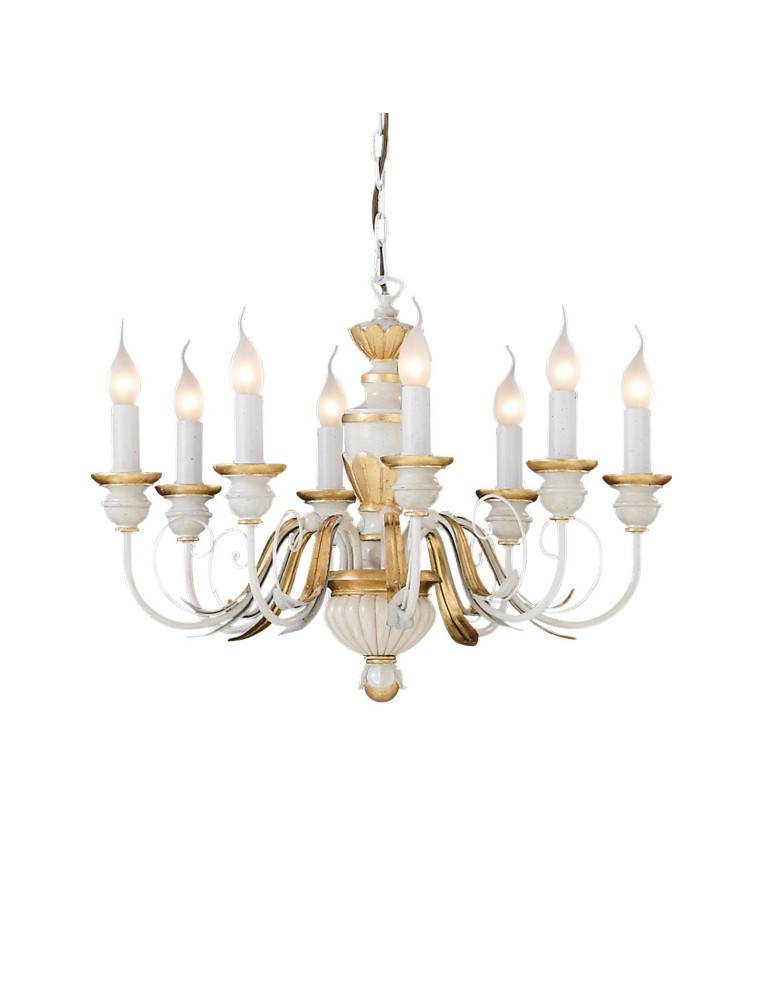 Ideal Lux Lampa Wisząca FIRENZE SP8 BIANCO Biały 012872