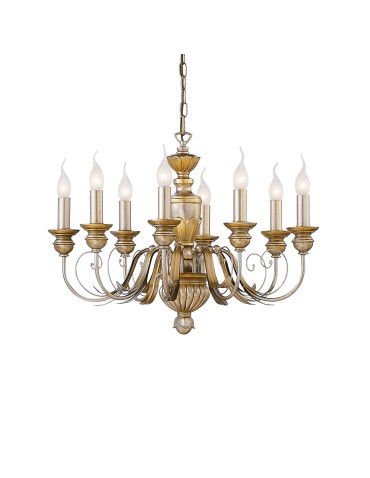 Ideal Lux Lampa Wisząca FIRENZE SP8 ORO Złoty 020839