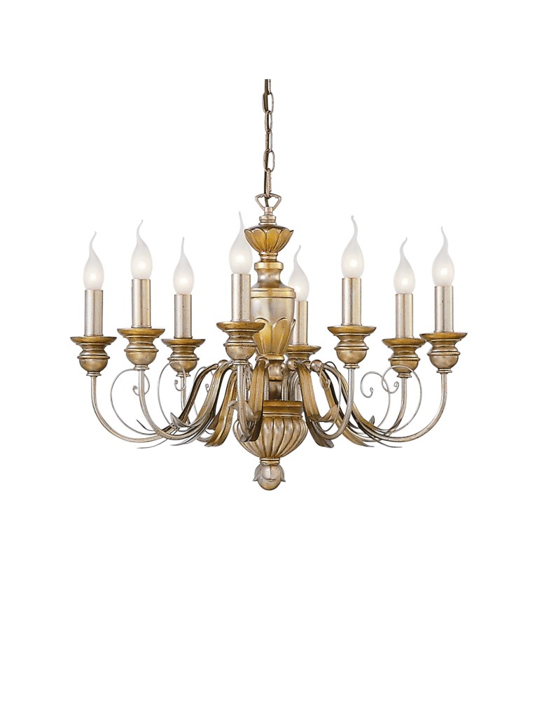 Ideal Lux Lampa Wisząca FIRENZE SP8 ORO Złoty 020839