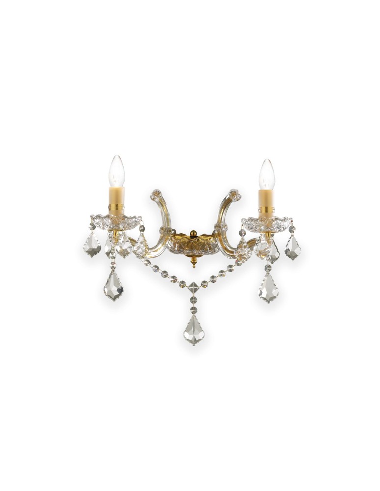 Ideal Lux Lampa Ścienna FLORIAN AP2 ORO Złoty/Mosiądz 035659