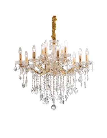 Ideal Lux Lampa Wisząca FLORIAN SP12 ORO Złoty/Mosiądz 035611