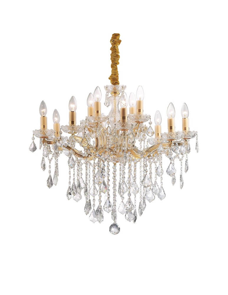 Ideal Lux Lampa Wisząca FLORIAN SP12 ORO Złoty/Mosiądz 035611