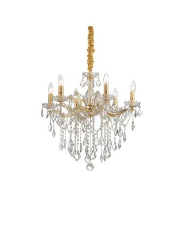Ideal Lux Lampa Wisząca FLORIAN SP6 ORO Złoty/Mosiądz 035635