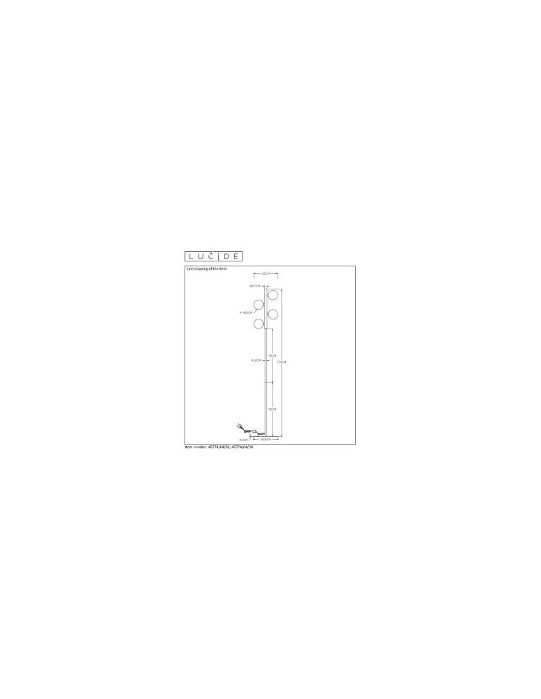 Floor lamps - Lucide TYCHO Floor lamp 4xG9 grey 45774/04/02 - product kolory-swiatla.pl 15