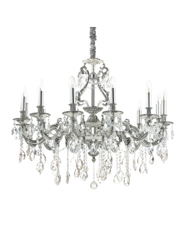 Ideal Lux Lampa Wisząca GIOCONDA SP12 ARGENTO Srebrny 164953