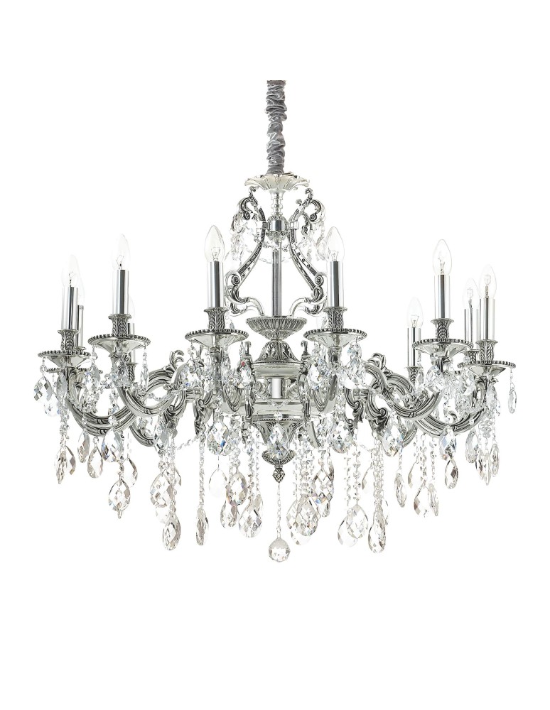 Ideal Lux Lampa Wisząca GIOCONDA SP12 ARGENTO Srebrny 164953