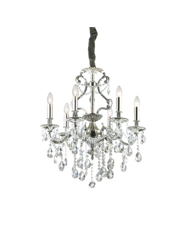Ideal Lux Lampa Wisząca GIOCONDA SP6 ARGENTO Srebrny 044927