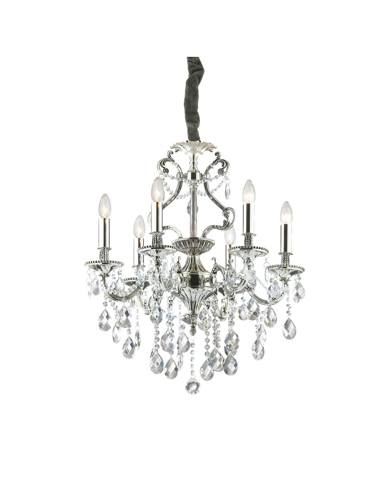 Ideal Lux Lampa Wisząca GIOCONDA SP6 ARGENTO Srebrny 044927