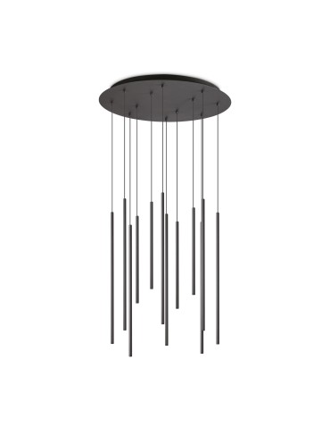 Ideal Lux Lampa Wisząca LOOK LED SP12 ROUND DROP D16 ON-OFF NE 2700K Czarny 341095
