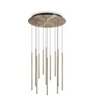 Ideal Lux Lampa Wisząca LOOK LED SP12 ROUND DROP D16 ON-OFF OT 2700K Mosiądz 341101