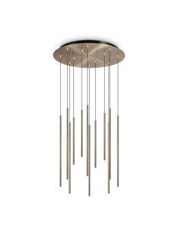Ideal Lux Lampa Wisząca LOOK LED SP12 ROUND DROP D16 ON-OFF OT 2700K Mosiądz 341101