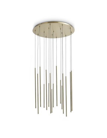 Ideal Lux Lampa Wisząca LOOK LED SP16 ROUND DROP D16 ON-OFF OT 3000K Mosiądz 371153