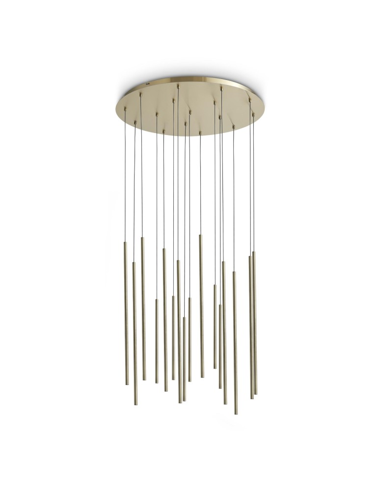 Ideal Lux Lampa Wisząca LOOK LED SP16 ROUND DROP D16 ON-OFF OT 3000K Mosiądz 371153